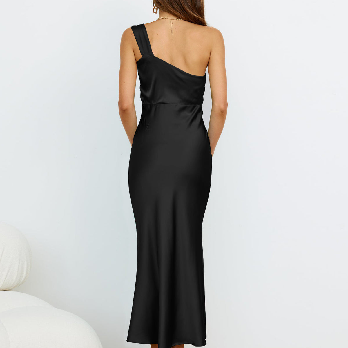 Robe de soirée rouge satin