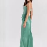 Robe bustier en satin long