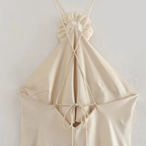 Robe champagne satin demoiselle d'honneur detail 1