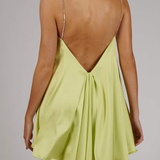 Robe courte satinée bleu ciel | Vert