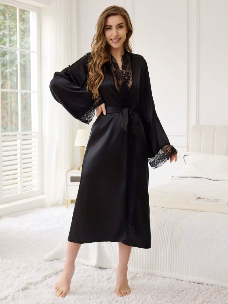 Robe_de_chambre_longue_en_satin Noir
