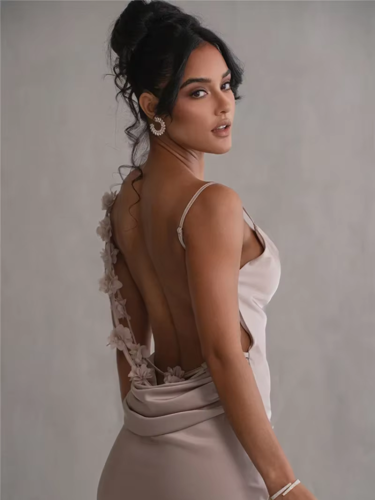 Robe longue satin demoiselle d'honneur