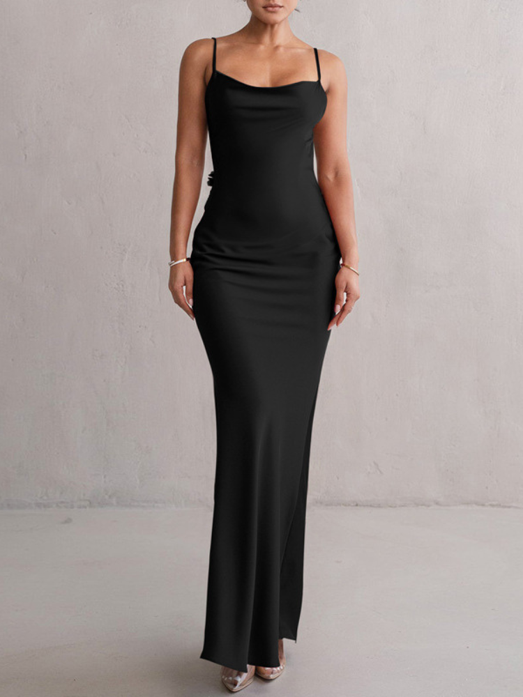 Robe longue satin demoiselle d'honneur