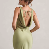 Robe satin bleu | Vert