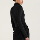 Robe satin manches longues