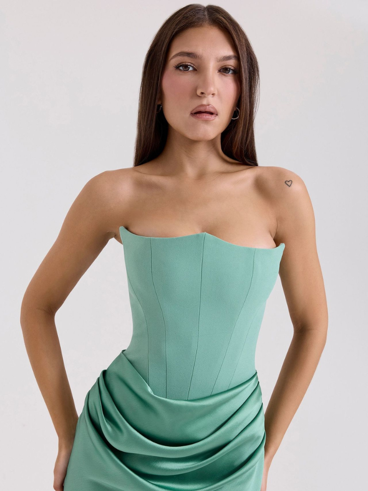 Robe bustier en satin zoom