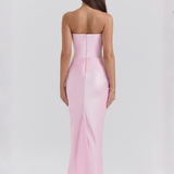 Robe bustier en satin | Rose