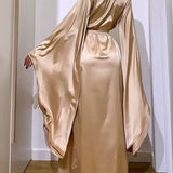 Robe de chambre kimono satin champagne
