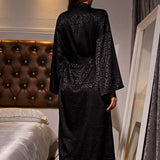 robe de chambre femme satin noir