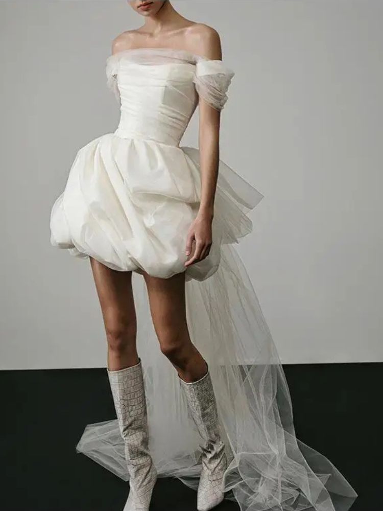 Robe de mariée courte satin