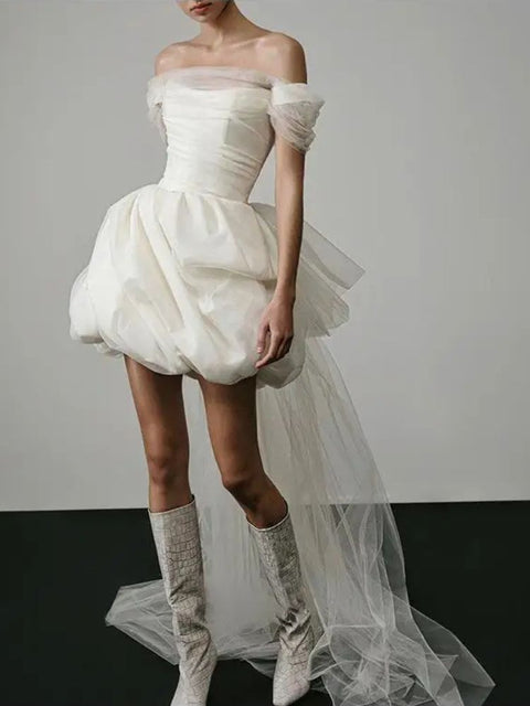 Robe de mariée courte satin