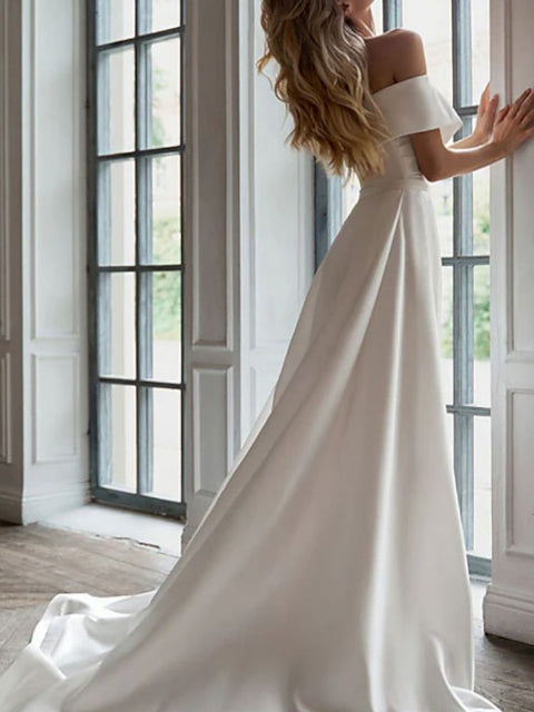 Robe de mariée droite satin |Robe en satin