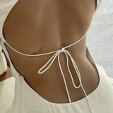 Robe de soirée courte en satin zoom