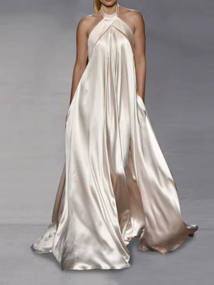 Robe de soirée longue satin