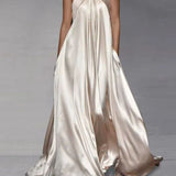 Robe de soirée longue satin