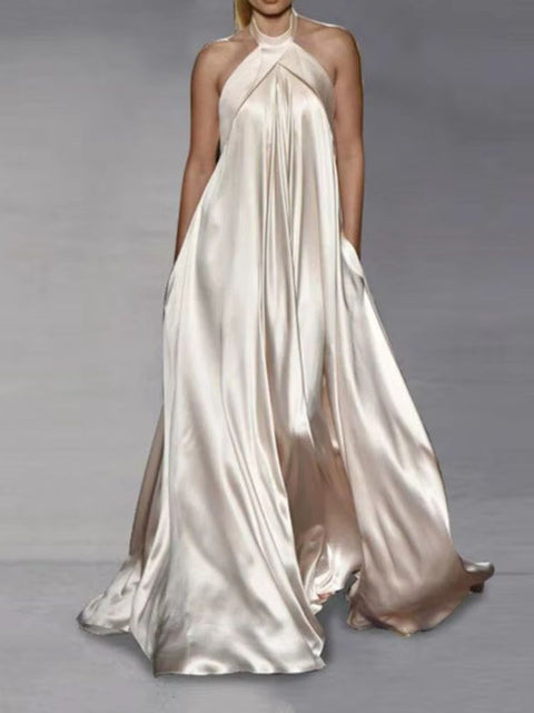 Robe de soirée longue satin