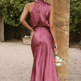 robe en satin rose