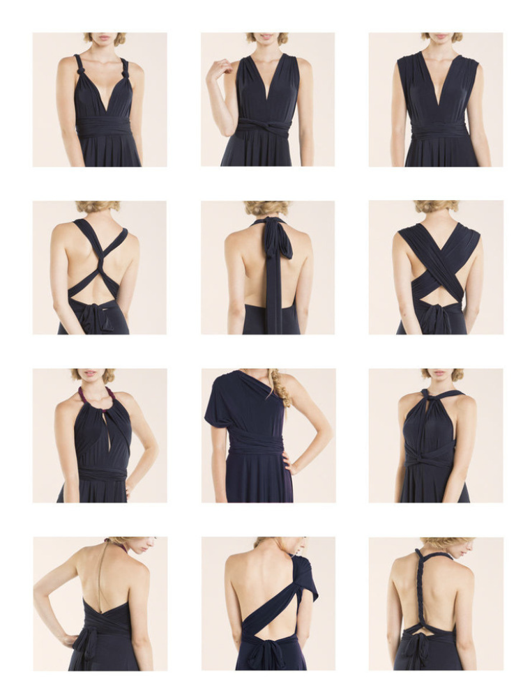 Robe longue en satin transformable 1