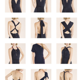 Robe longue en satin transformable 1