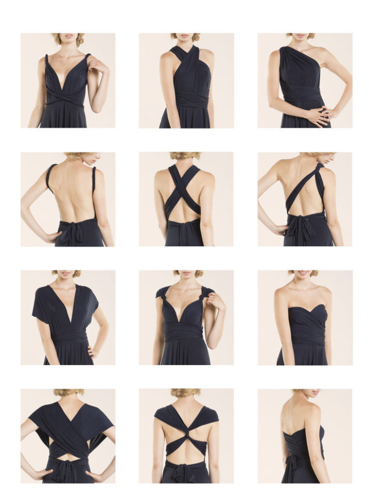 Robe longue en satin transformable 2