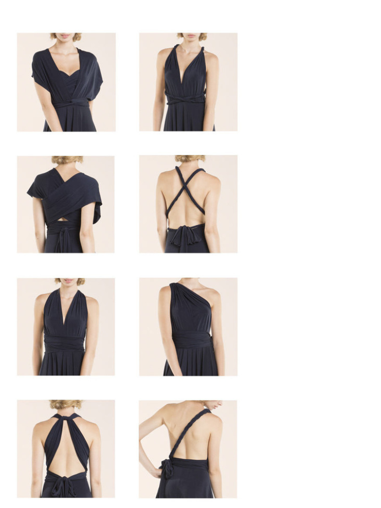 Robe longue en satin transformable 3