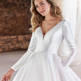 robe mariée satin manche longue