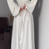 Robe satin manches longues blanche