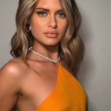 Robe satin rose poudré | Orange