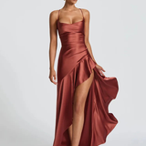 Robe satin terracotta