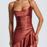 Robe satin terracotta zoom