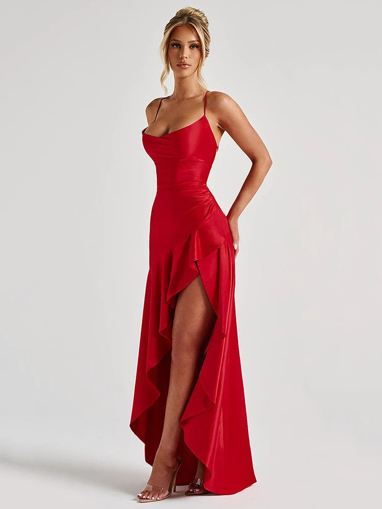 Robe satin terracotta | rouge