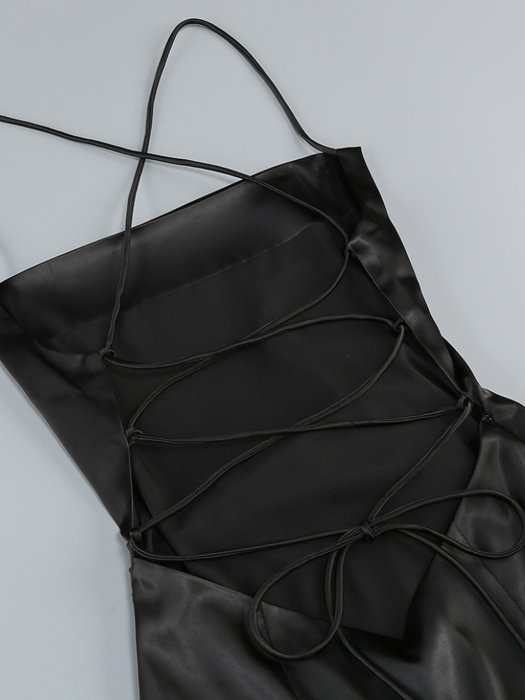 Robe satin terracotta détail