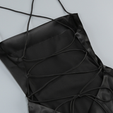 Robe satin terracotta détail