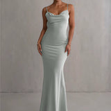 Robe longue satin demoiselle d'honneur