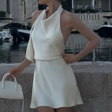 robe blanche satin dos nu