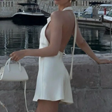 Robe blanche satin dos nu | robe en satin